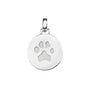 Paw Print Round Pendant - Silver memorial jewellery