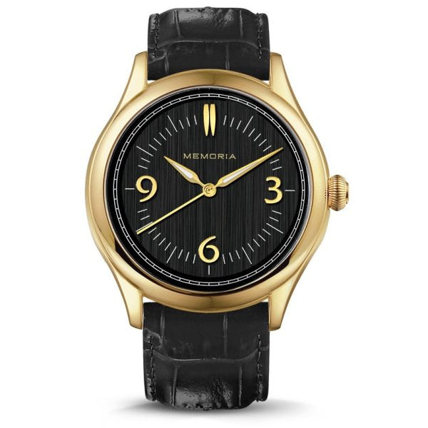 Amare Gold memorial watch — black strap