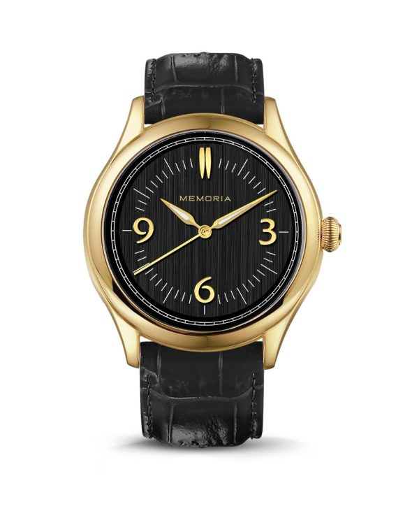 Amare Gold memorial watch — black strap