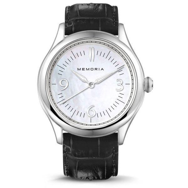 Amare Pearl memorial watch — black strap