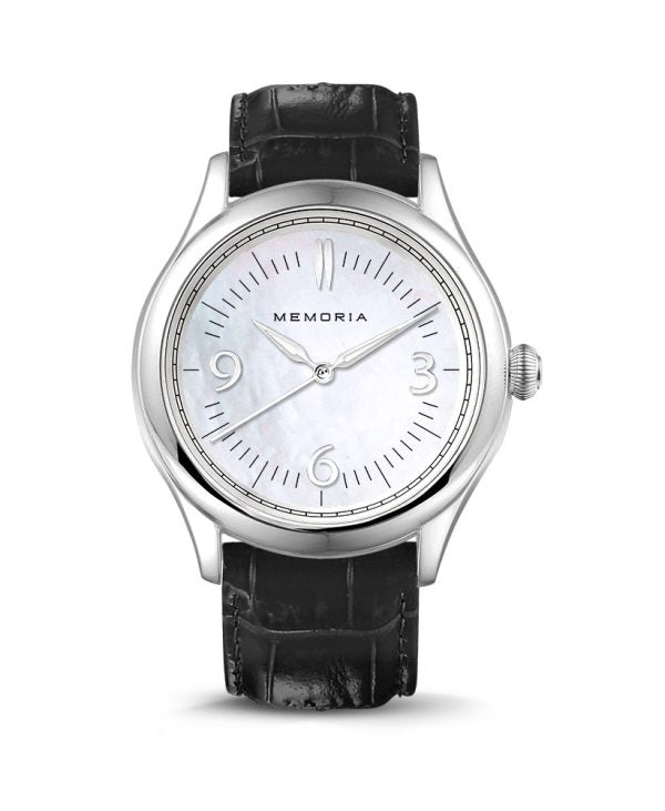 Amare Pearl memorial watch — black strap