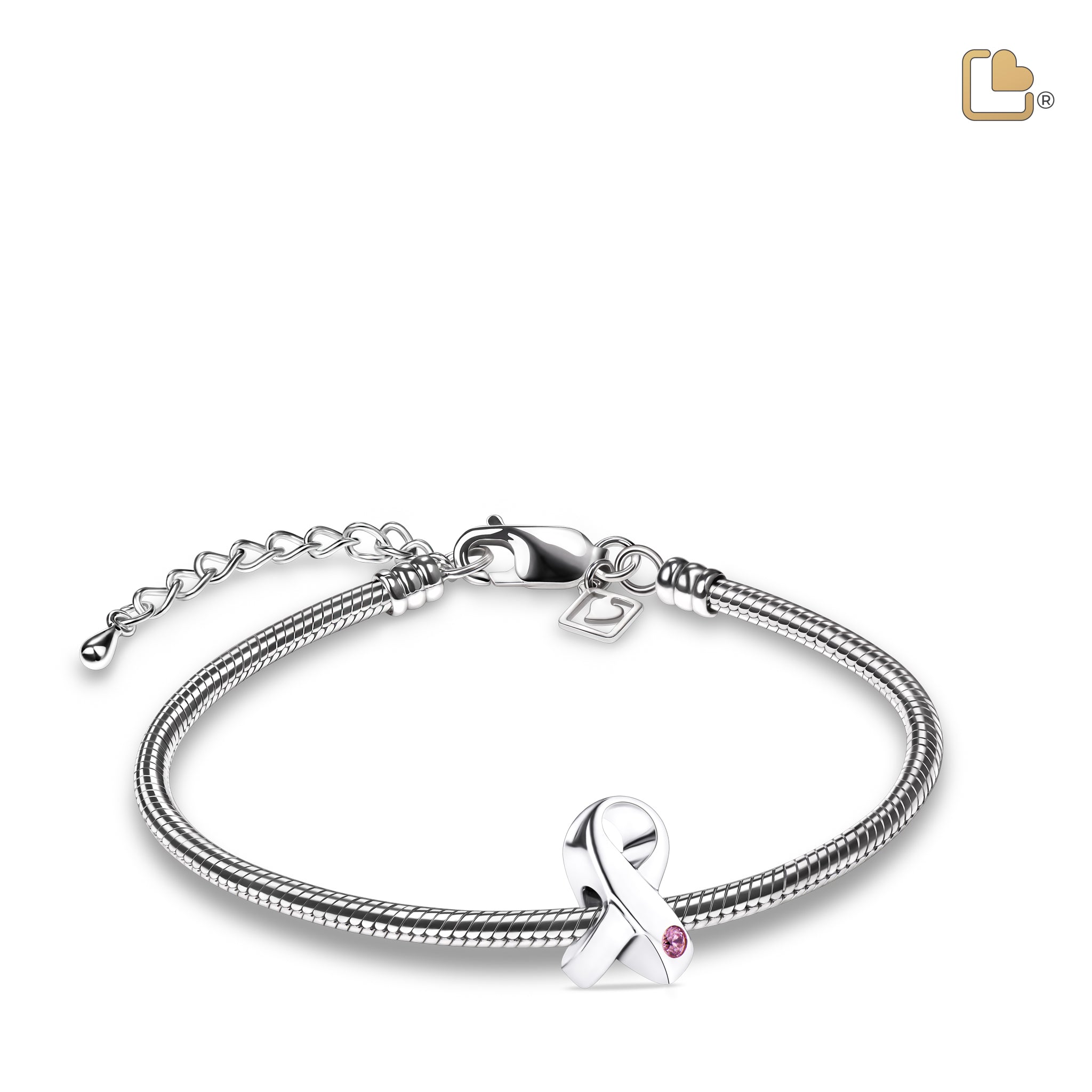 Awareness Ashes Bead Pink & Pol Silver w/Zirconia