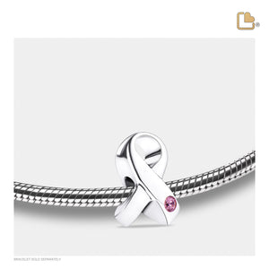 Awareness Ashes Bead Pink & Pol Silver w/Zirconia