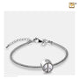 Mother of Pearl Peace Charm Rhodium Plated ashes pendant