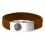 Large Clasp Leather Bracelet - Camel Strap in CS - Silver, Leather memorial jewellery