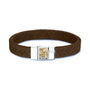 Leather Bracelet - Brown Strap in BRS - Silver, Leather memorial jewellery