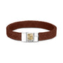 Leather Bracelet - Cognac Strap in COS - Silver, Leather memorial jewellery