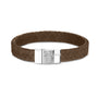 Leather Bracelet with Fingerprint in FBRS - Silver memorial jewellery