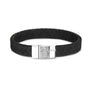 Leather Bracelet with Fingerprint in FBS - Silver memorial jewellery