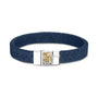 Leather Bracelet - Navy Strap in NS - Silver, Leather memorial jewellery