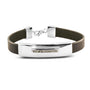 Plain Leather Bracelet in BRS - Silver, Leather memorial jewellery