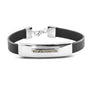 Plain Leather Bracelet in GS - Silver, Leather memorial jewellery