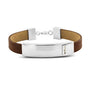 Plain Leather Bracelet in BRS - Silver, Leather memorial jewellery