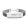 Plain Leather Bracelet in GS - Silver, Leather memorial jewellery
