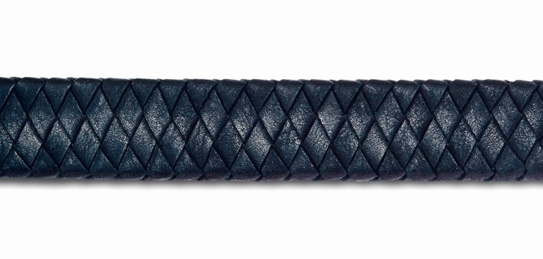 Large Clasp Leather Bracelet - Navy Strap in navy - Silver, Leather memorial jewellery