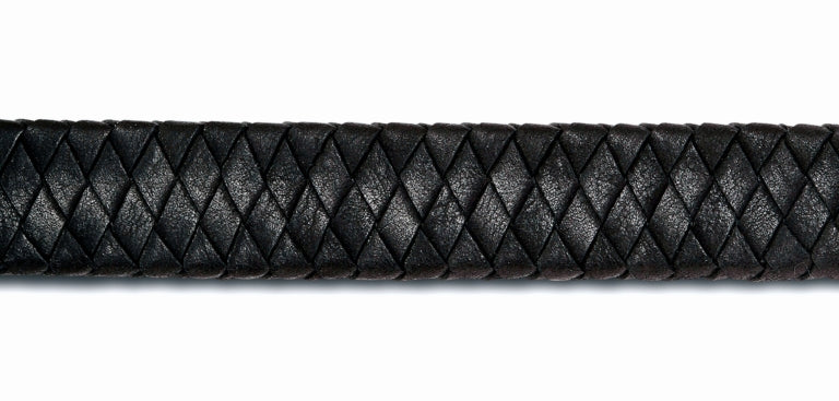 Large Clasp Leather Bracelet - Black Strap in zwart - Silver, Leather memorial jewellery