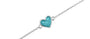 Heart Chain Bracelet in Aqua - Silver memorial jewellery