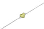 Heart Chain Bracelet in Olive - Silver memorial jewellery