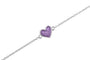Heart Chain Bracelet in Purple - Silver memorial jewellery