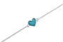Heart Chain Bracelet in Turquoise - Silver memorial jewellery