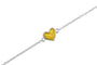 Heart Chain Bracelet in Yellow - Silver memorial jewellery