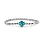 Clover Gem Flexible Bracelet in Aqua - Silver memorial jewellery