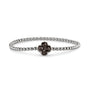 Clover Gem Flexible Bracelet in Black - Silver memorial jewellery