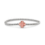 Clover Gem Flexible Bracelet in Blush - Silver memorial jewellery