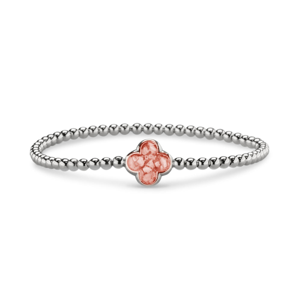 Clover Gem Flexible Bracelet in Blush - Silver memorial jewellery