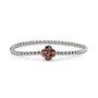 Clover Gem Flexible Bracelet in Brown - Silver memorial jewellery