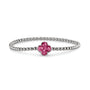 Clover Gem Flexible Bracelet in Pink - Silver memorial jewellery