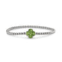 Clover Gem Flexible Bracelet in Green - Silver memorial jewellery