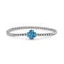 Clover Gem Flexible Bracelet in Blue - Silver memorial jewellery
