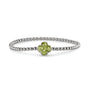 Clover Gem Flexible Bracelet in Olive - Silver memorial jewellery