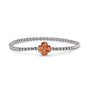Clover Gem Flexible Bracelet in Orange - Silver memorial jewellery