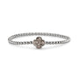 Clover Gem Flexible Bracelet in Silver - Silver memorial jewellery