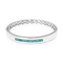 Polished Groove Bracelet in Aqua - Silver memorial jewellery