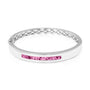 Polished Groove Bracelet in Fluo Pink - Silver memorial jewellery