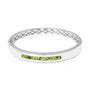 Polished Groove Bracelet in Green - Silver memorial jewellery