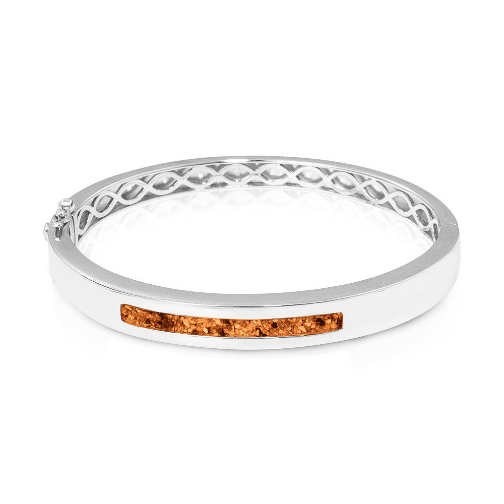 Polished Groove Bracelet in Orange - Silver memorial jewellery