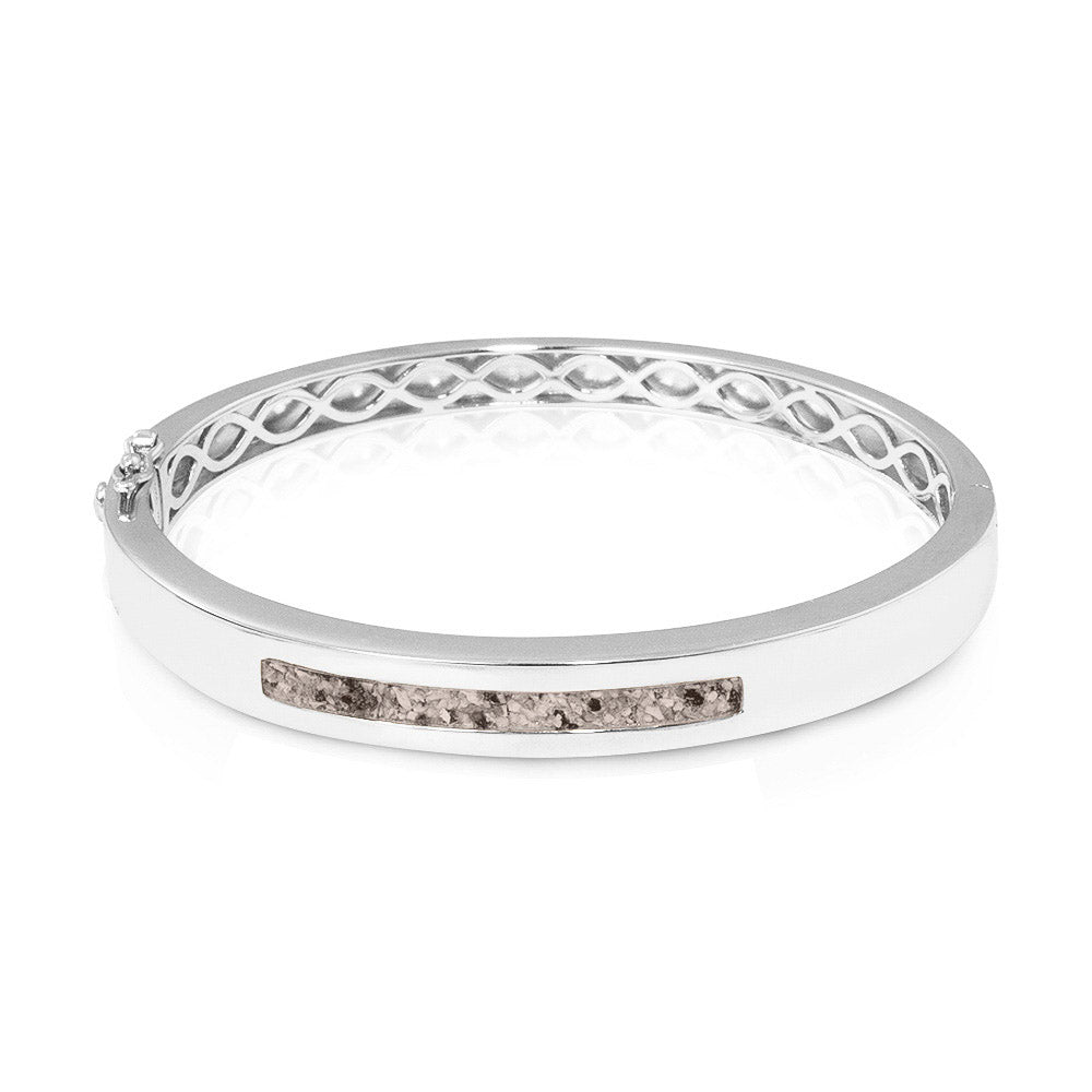 Polished Groove Bracelet in Silver - Silver memorial jewellery