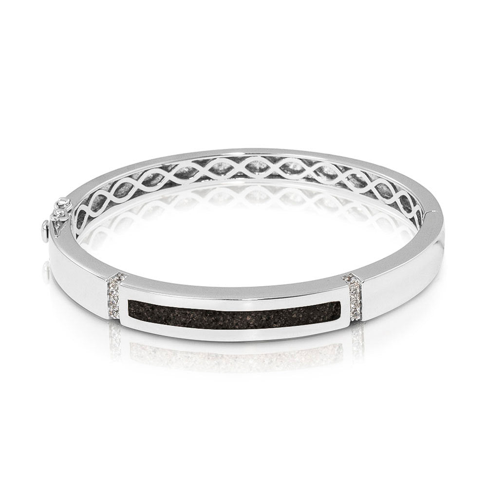 Gem Groove Bracelet in Black - Silver memorial jewellery