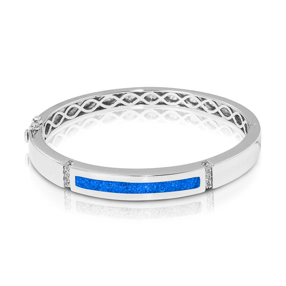 Gem Groove Bracelet in Blue - Silver memorial jewellery