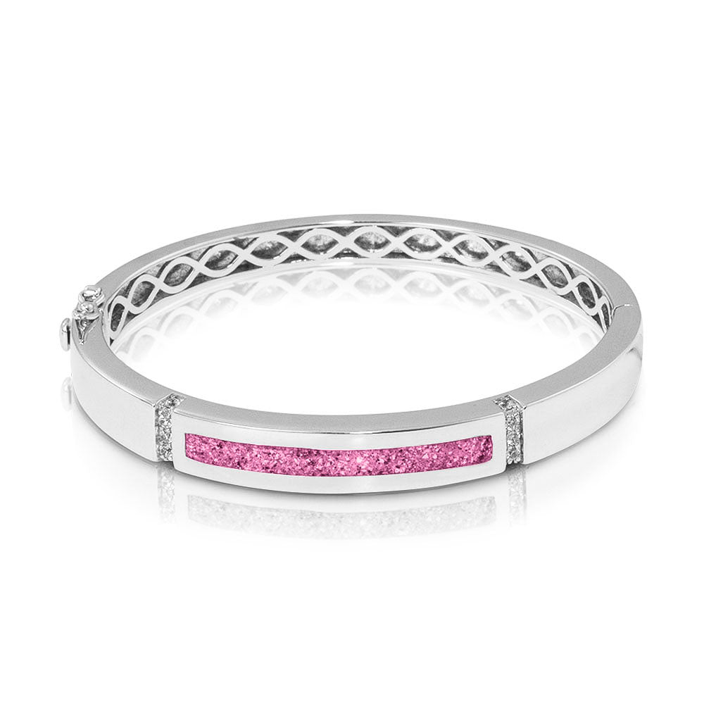 Gem Groove Bracelet in Fluo Pink - Silver memorial jewellery