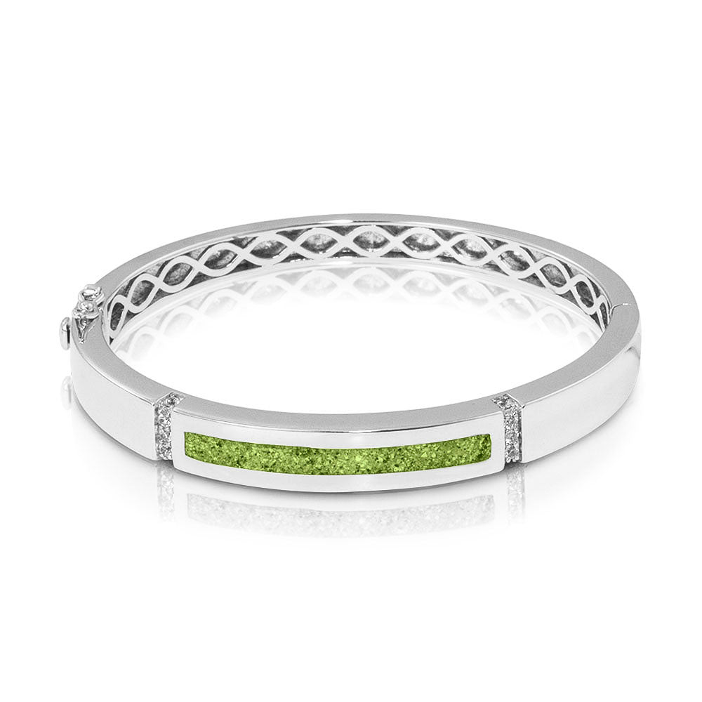 Gem Groove Bracelet in Green - Silver memorial jewellery