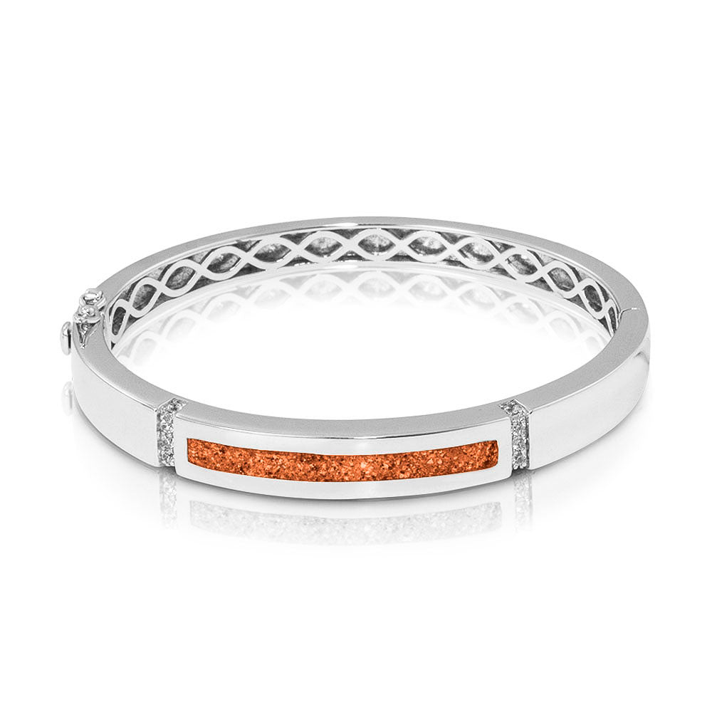 Gem Groove Bracelet in Orange - Silver memorial jewellery