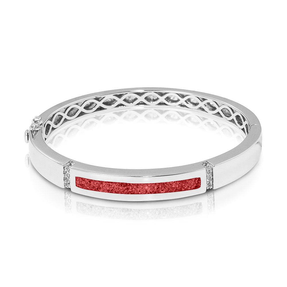 Gem Groove Bracelet in Red - Silver memorial jewellery