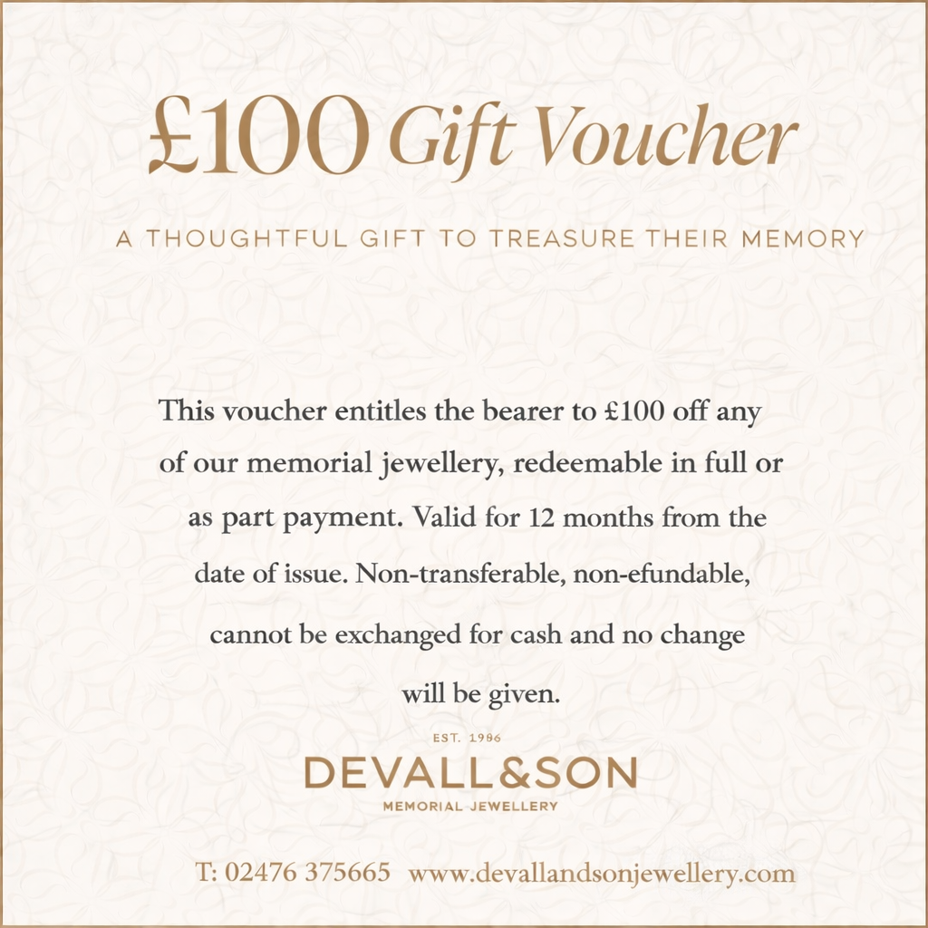 Memorial Jewellery Digital Gift Voucher ashes pendant