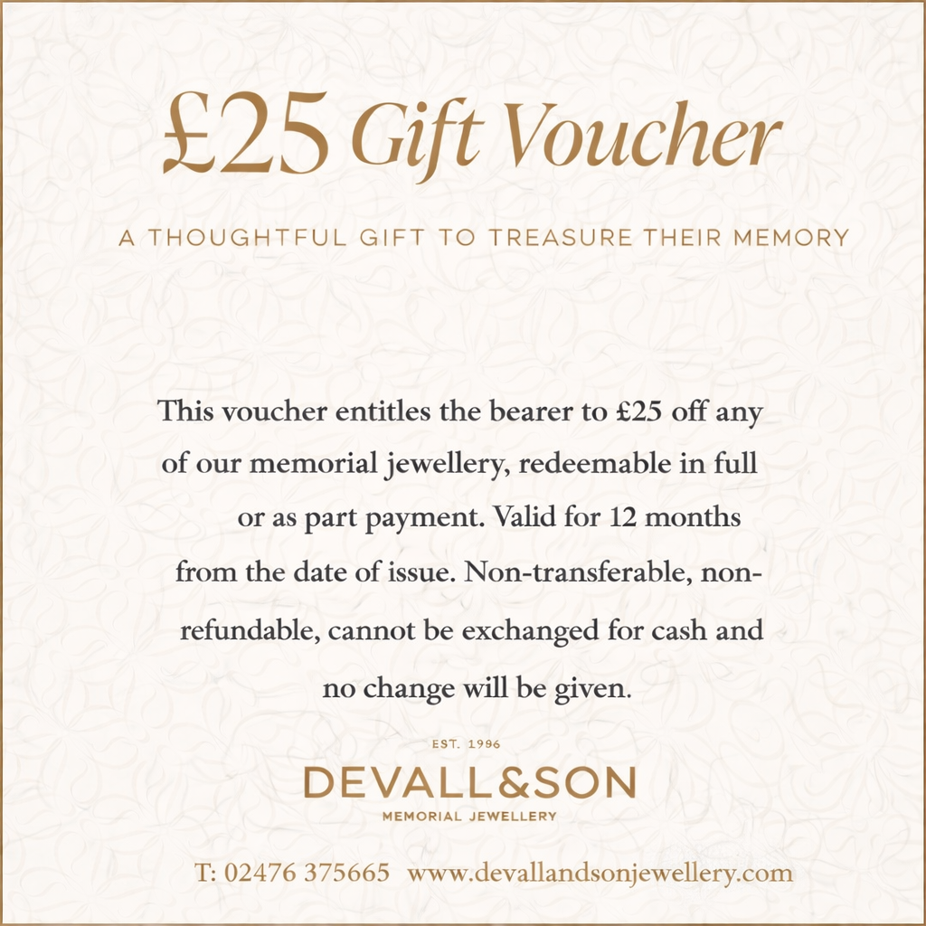 Memorial Jewellery Digital Gift Voucher ashes pendant