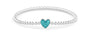 Heart Flexible Bracelet in DSC0889 Aqua - Silver memorial jewellery